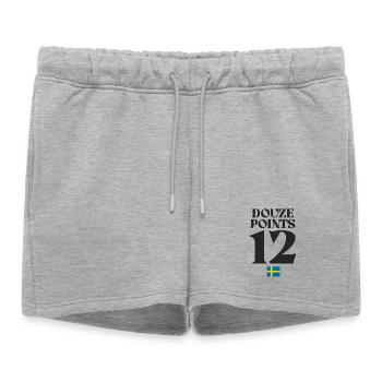 Douze points Suède Eurovision - Short de survêtement femme premium - gris chiné - Devant - AI Model Female 172 light (172cm)