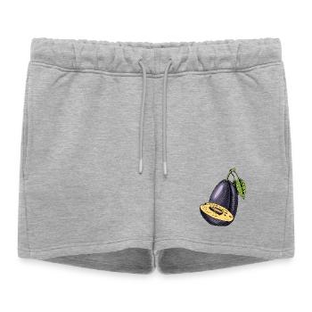 Fruit de prune - Short de survêtement femme premium - gris chiné - Devant - AI Model Female 172 light (172cm)