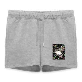 Univers de Crazy Kitten - Short de survêtement femme premium - gris chiné - Devant - AI Model Female 172 light (172cm)