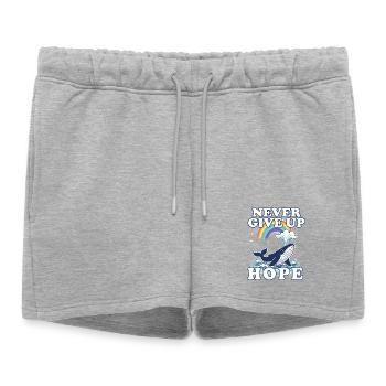 Ne jamais abandonner l’espoir - Short de survêtement femme premium - gris chiné - Devant - AI Model Female 172 light (172cm)