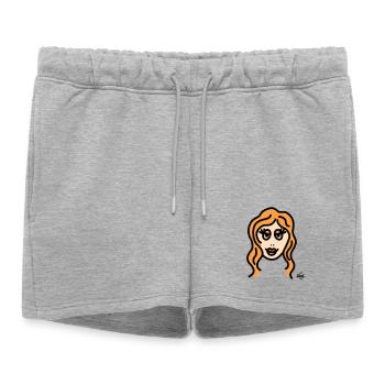 Vierge grande - Short de survêtement femme premium - gris chiné - Devant - AI Model Female 172 light (172cm)