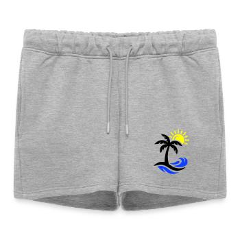 Océan Palm Tree Beach - Short de survêtement femme premium - gris chiné - Devant - AI Model Female 172 light (172cm)