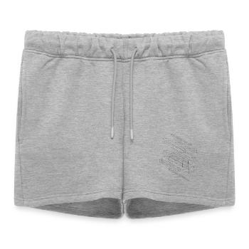 Grille de carrés isométriques - Short de survêtement femme premium - gris chiné - Devant - AI Model Female 172 light (172cm)