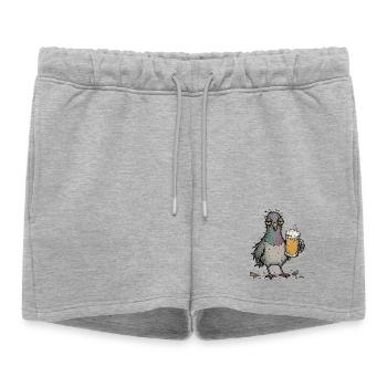 Beer pigeon, beer lover, beer-drinking, - Women’s Premium Organic Sweatshorts - heather grey - Front - AI Model Female 172 light (172cm)
