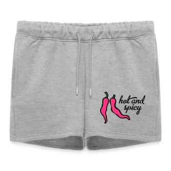 2541614 15404274 chili - Short de survêtement femme premium - gris chiné - Devant - AI Model Female 172 light (172cm)