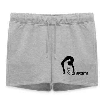 love sport - Short de survêtement femme premium - gris chiné - Devant - AI Model Female 172 light (172cm)