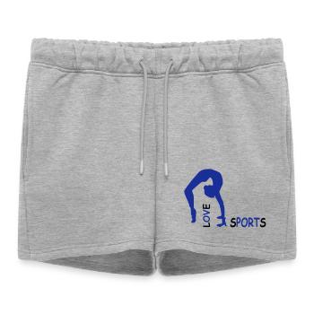love sport - Short de survêtement femme premium - gris chiné - Devant - AI Model Female 172 light (172cm)