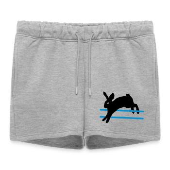 Un lapin sautant - Short de survêtement femme premium - gris chiné - Devant - AI Model Female 172 light (172cm)