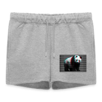T-shirt Cyberpunk Cyberpunk Streetwear Glitch Panda - Short de survêtement femme premium - gris chiné - Devant - AI Model Female 172 light (172cm)