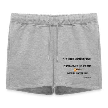 Sitôt qu'on est plus de 4... - Short de survêtement femme premium - gris chiné - Devant - AI Model Female 172 light (172cm)