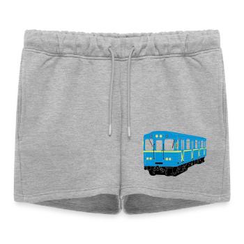 Métro de Kiev - Short de survêtement femme premium - gris chiné - Devant - AI Model Female 172 light (172cm)