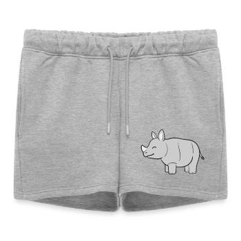 Rhinocéros - Short de survêtement femme premium - gris chiné - Devant - AI Model Female 172 light (172cm)