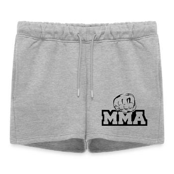 Icône du poing MMA icône du logo Illustration Icône du logo - Short de survêtement femme premium - gris chiné - Devant - AI Model Female 172 light (172cm)
