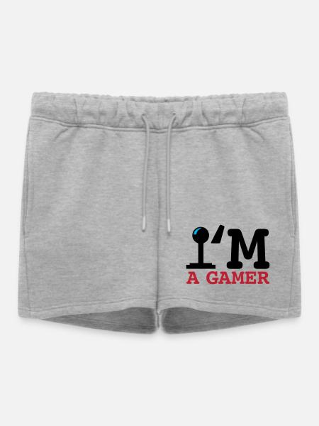 A Gamer Bold Typography - Women’s Premium Organic Sweatshorts - heather grey