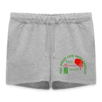 Remplissez votre vie d’énergie - Short de survêtement femme premium - gris chiné - Devant - AI Model Female 172 light (172cm)