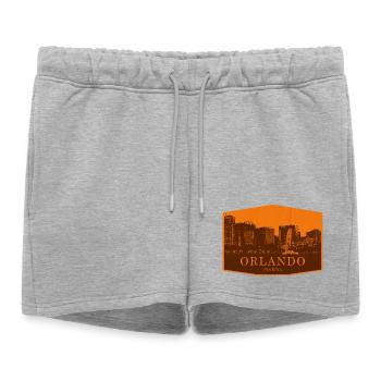 Insigne de la Skyline d’Orlando orange - Short de survêtement femme premium - gris chiné - Devant - AI Model Female 172 light (172cm)