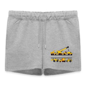 Voitures de travail avec plaque signalétique - Short de survêtement femme premium - gris chiné - Devant - AI Model Female 172 light (172cm)