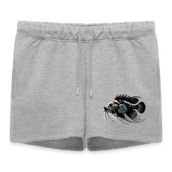 Poisson-chat d’aquarium, poisson-chat d’antenne, minimaliste - Short de survêtement femme premium - gris chiné - Devant - AI Model Female 172 light (172cm)