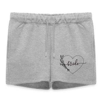 Équipe Bride Coeur Fleurs sauvages - Short de survêtement femme premium - gris chiné - Devant - AI Model Female 172 light (172cm)