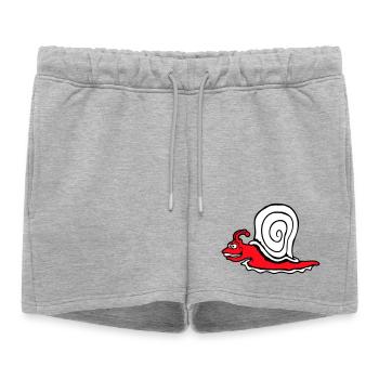 Escargot Fast Crawl Drôle Dessin animé Frénésie - Short de survêtement femme premium - gris chiné - Devant - AI Model Female 172 light (172cm)