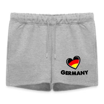 deutschland_herz_germany - Women’s Premium Organic Sweatshorts - heather grey - Front - AI Model Female 172 light (172cm)