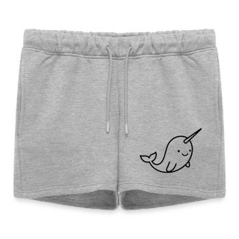 Narval - Short de survêtement femme premium - gris chiné - Devant - AI Model Female 172 light (172cm)