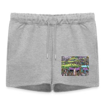 Les mondes Face à Hong Kong - Short de survêtement femme premium - gris chiné - Devant - AI Model Female 172 light (172cm)