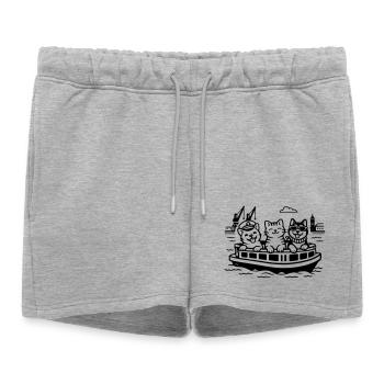 Harbour Cats Dogs Harbour Cruise Hamburg - Women’s Premium Organic Sweatshorts - heather grey - Front - AI Model Female 172 light (172cm)