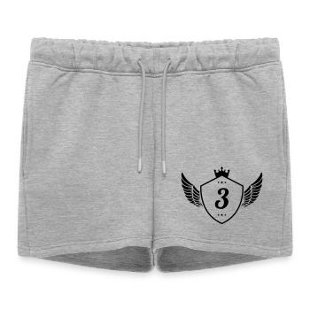 3 Coat of arms - Women’s Premium Organic Sweatshorts - heather grey - Front - AI Model Female 172 light (172cm)