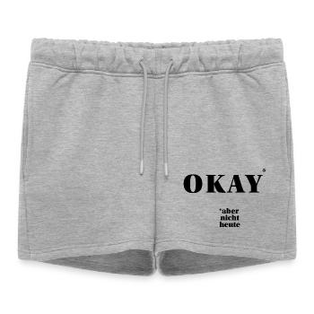 OK – mais pas aujourd’hui ... | Déclaration ironique - Short de survêtement femme premium - gris chiné - Devant - AI Model Female 172 light (172cm)