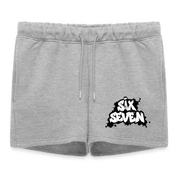 Six Seven Graffiti - Short de survêtement femme premium - gris chiné - Devant - AI Model Female 172 light (172cm)