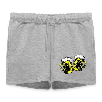 Toast de bière verre - Short de survêtement femme premium - gris chiné - Devant - AI Model Female 172 light (172cm)