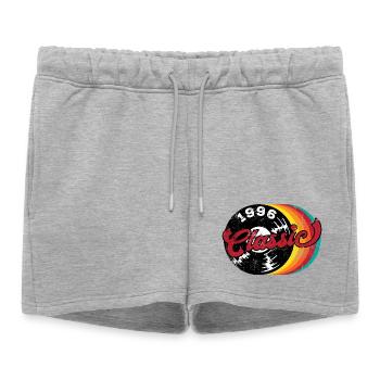 1996 Classic Music Vinyl - Women’s Premium Organic Sweatshorts - heather grey - Front - AI Model Female 172 light (172cm)