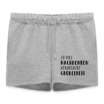 Méditation - Short de survêtement femme premium - gris chiné - Devant - AI Model Female 172 light (172cm)