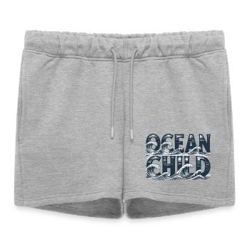 Ocean Child Wave Art - Women’s Premium Organic Sweatshorts - heather grey - Front - AI Model Female 172 light (172cm)