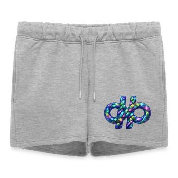 Hashtag infini - Short de survêtement femme premium - gris chiné - Devant - AI Model Female 172 light (172cm)