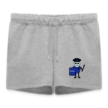 Policeman avec matraque - Short de survêtement femme premium - gris chiné - Devant - AI Model Female 172 light (172cm)