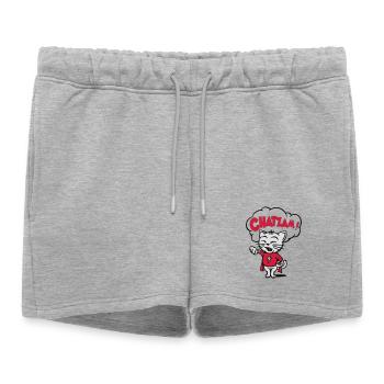 Chatzam ! - Short de survêtement femme premium - gris chiné - Devant - AI Model Female 172 light (172cm)