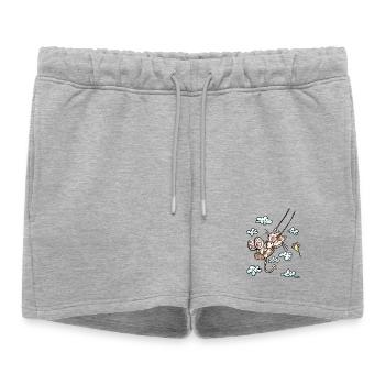 Cat sur la balançoire - Short de survêtement femme premium - gris chiné - Devant - AI Model Female 172 light (172cm)