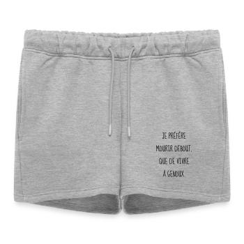 Cinéma / Citation / Série télé / Geek - Short de survêtement femme premium - gris chiné - Devant - AI Model Female 172 light (172cm)
