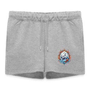 Créatures Marines, Poissons - Short de survêtement femme premium - gris chiné - Devant - AI Model Female 172 light (172cm)