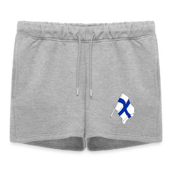 Drapeau de la Finlande - Short de survêtement femme premium - gris chiné - Devant - AI Model Female 172 light (172cm)