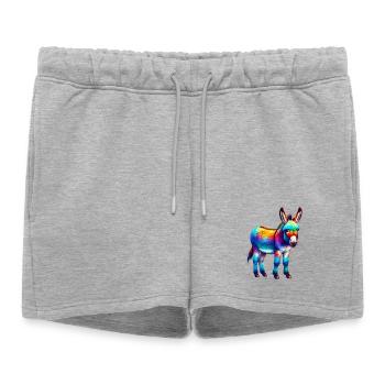 Donkey Mule - Women’s Premium Organic Sweatshorts - heather grey - Front - AI Model Female 172 light (172cm)