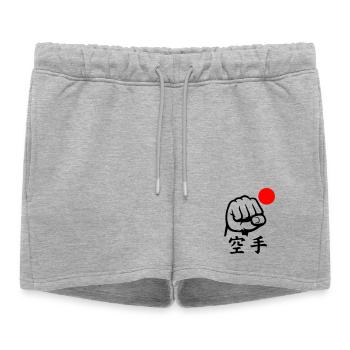 Karaté Faust / Poing - Short de survêtement femme premium - gris chiné - Devant - AI Model Female 172 light (172cm)