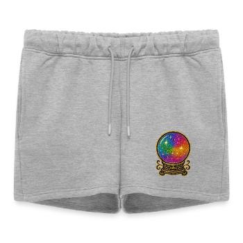 Rainbow Crystal Ball Glamour | Crystal ball - Women’s Premium Organic Sweatshorts - heather grey - Front - AI Model Female 172 light (172cm)