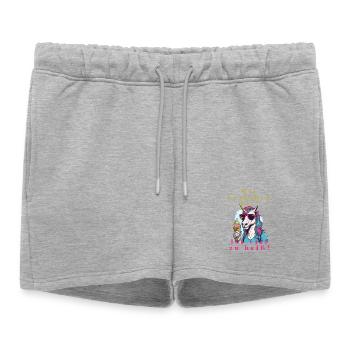 Glace de licorne contre chaleur - Short de survêtement femme premium - gris chiné - Devant - AI Model Female 172 light (172cm)