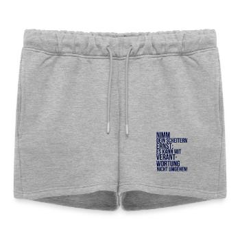 À propos de la folie : Prenez votre échec au sérieux - Short de survêtement femme premium - gris chiné - Devant - AI Model Female 172 light (172cm)
