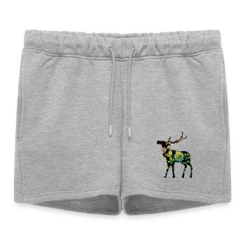 Cerf - Short de survêtement femme premium - gris chiné - Devant - AI Model Female 172 light (172cm)
