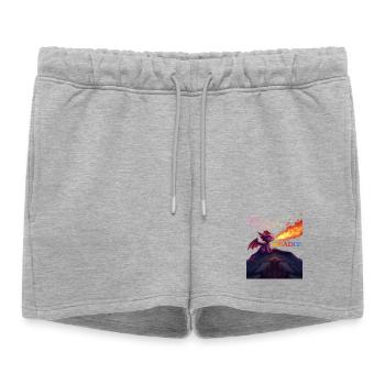 Dragon mignon et mortel - Short de survêtement femme premium - gris chiné - Devant - AI Model Female 172 light (172cm)