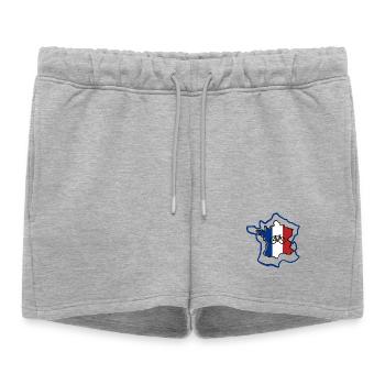 France Cycling – Bicycle Rider Design - Women’s Premium Organic Sweatshorts - heather grey - Front - AI Model Female 172 light (172cm)